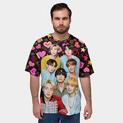 Футболка оверсайз мужская I Love BTS, цвет: 3D-принт — фото 2