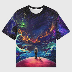 Футболка оверсайз мужская Космос, цвет: 3D-принт