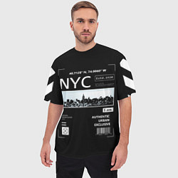 Футболка оверсайз мужская Off-White: NYC, цвет: 3D-принт — фото 2