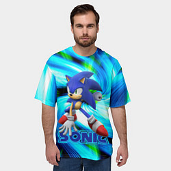 Футболка оверсайз мужская Sonic, цвет: 3D-принт — фото 2