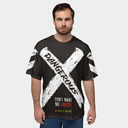 Футболка оверсайз мужская Off-White: Dangerous, цвет: 3D-принт — фото 2