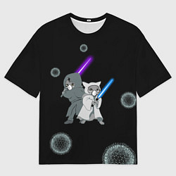 Футболка оверсайз мужская Котики vs Вирус, цвет: 3D-принт