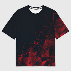 Футболка оверсайз мужская RED STRIPES, цвет: 3D-принт