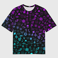 Футболка оверсайз мужская RAINBOW SIX SIEGE NEON, цвет: 3D-принт