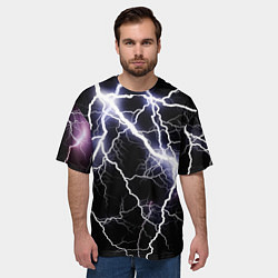 Футболка оверсайз мужская Молния, цвет: 3D-принт — фото 2