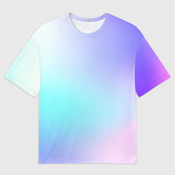 Футболка оверсайз мужская Небесно голубой градиентный, цвет: 3D-принт