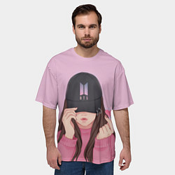 Футболка оверсайз мужская BTS, цвет: 3D-принт — фото 2