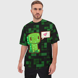 Футболка оверсайз мужская Minecraft Creeper, цвет: 3D-принт — фото 2