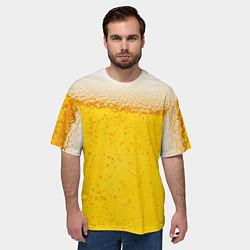 Футболка оверсайз мужская Пиво, цвет: 3D-принт — фото 2