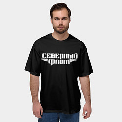 Футболка оверсайз мужская Северный флот черная, цвет: 3D-принт — фото 2