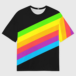 Футболка оверсайз мужская НЕОНОВЫЕ ЛИНИИ, цвет: 3D-принт