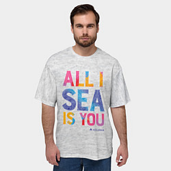 Футболка оверсайз мужская ALL I SEA IS YOU, цвет: 3D-принт — фото 2