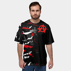 Футболка оверсайз мужская Анархия, цвет: 3D-принт — фото 2