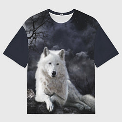 Футболка оверсайз мужская БЕЛЫЙ ВОЛК D, цвет: 3D-принт