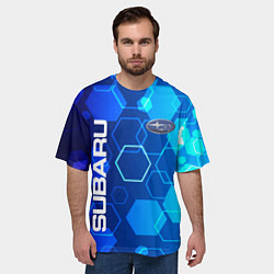 Футболка оверсайз мужская SUBARU, цвет: 3D-принт — фото 2