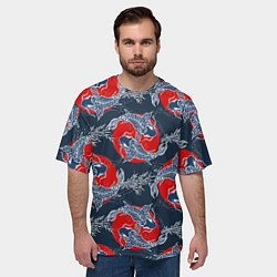 Футболка оверсайз мужская Japanese carp, цвет: 3D-принт — фото 2