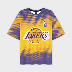 Футболка оверсайз мужская Los Angeles Lakers, цвет: 3D-принт