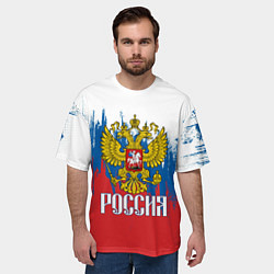 Футболка оверсайз мужская РОССИЯ ТРИКОЛОР, цвет: 3D-принт — фото 2