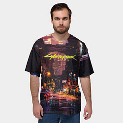Футболка оверсайз мужская CYBERPUNK 2077:КИБЕРПАНК S, цвет: 3D-принт — фото 2
