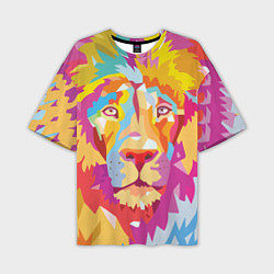 Мужская футболка оверсайз Акварельный лев