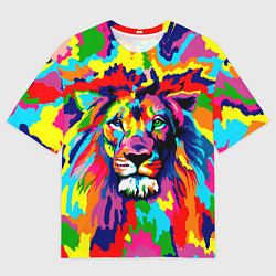 Футболка оверсайз мужская Лев Artistic Art, цвет: 3D-принт