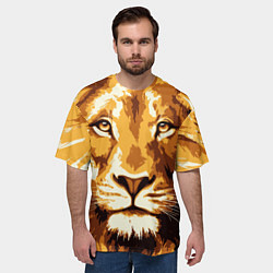 Футболка оверсайз мужская Взгляд льва, цвет: 3D-принт — фото 2