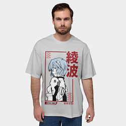 Футболка оверсайз мужская Рэй Аянами, цвет: 3D-принт — фото 2