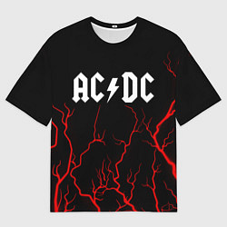 Футболка оверсайз мужская AC DС, цвет: 3D-принт