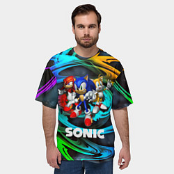 Футболка оверсайз мужская SONIC TRIO, цвет: 3D-принт — фото 2