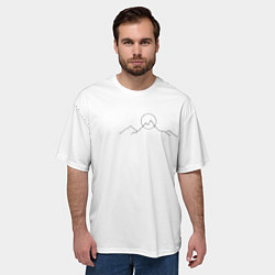 Футболка оверсайз мужская Минимализм силуэт горы, цвет: 3D-принт — фото 2