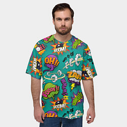 Футболка оверсайз мужская Pop art comics, цвет: 3D-принт — фото 2