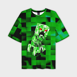 Футболка оверсайз мужская Minecraft creeper, цвет: 3D-принт