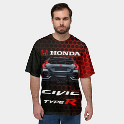 Футболка оверсайз мужская Honda Civic Type R, цвет: 3D-принт — фото 2