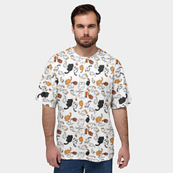 Футболка оверсайз мужская КОТИКИ, цвет: 3D-принт — фото 2