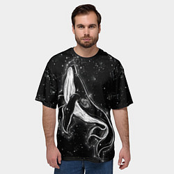Футболка оверсайз мужская Космический Кит, цвет: 3D-принт — фото 2