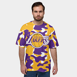 Футболка оверсайз мужская LA LAKERS ЛЕЙКЕРС, цвет: 3D-принт — фото 2