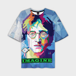 Футболка оверсайз мужская Джон Леннон Imagine, цвет: 3D-принт