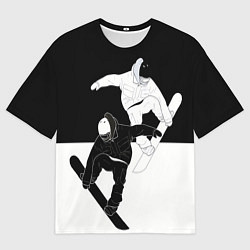 Мужская футболка оверсайз Сноубордисты