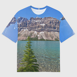 Футболка оверсайз мужская Горное озеро, цвет: 3D-принт