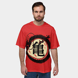 Футболка оверсайз мужская Иероглифы Китайский Дракон, цвет: 3D-принт — фото 2