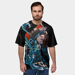 Футболка оверсайз мужская КЛИНОК РАССЕКАЮЩИЙ ДЕМОНОВ, цвет: 3D-принт — фото 2
