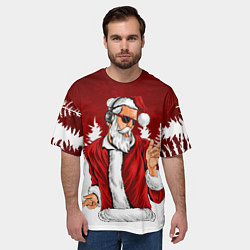 Футболка оверсайз мужская Music Santa, цвет: 3D-принт — фото 2
