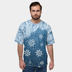 Футболка оверсайз мужская Снежное Настроенние, цвет: 3D-принт — фото 2