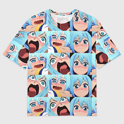 Футболка оверсайз мужская Аква Коносуба Aqua Konosuba, цвет: 3D-принт