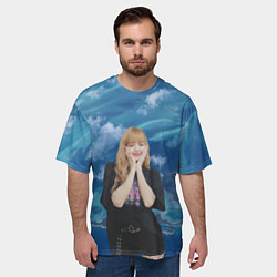 Футболка оверсайз мужская LISA BLACKPINK, цвет: 3D-принт — фото 2
