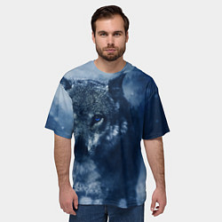 Футболка оверсайз мужская Красивый волк, цвет: 3D-принт — фото 2