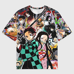 Футболка оверсайз мужская Клинок рассекающий демонов, цвет: 3D-принт