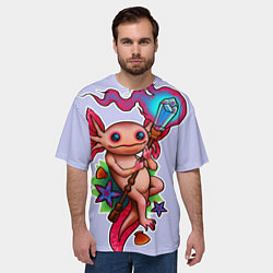 Футболка оверсайз мужская Магический аксолотль, цвет: 3D-принт — фото 2