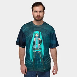 Футболка оверсайз мужская Мику Хацуне, цвет: 3D-принт — фото 2