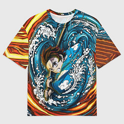 Футболка оверсайз мужская Танджиро Камадо Клинок демонов, цвет: 3D-принт